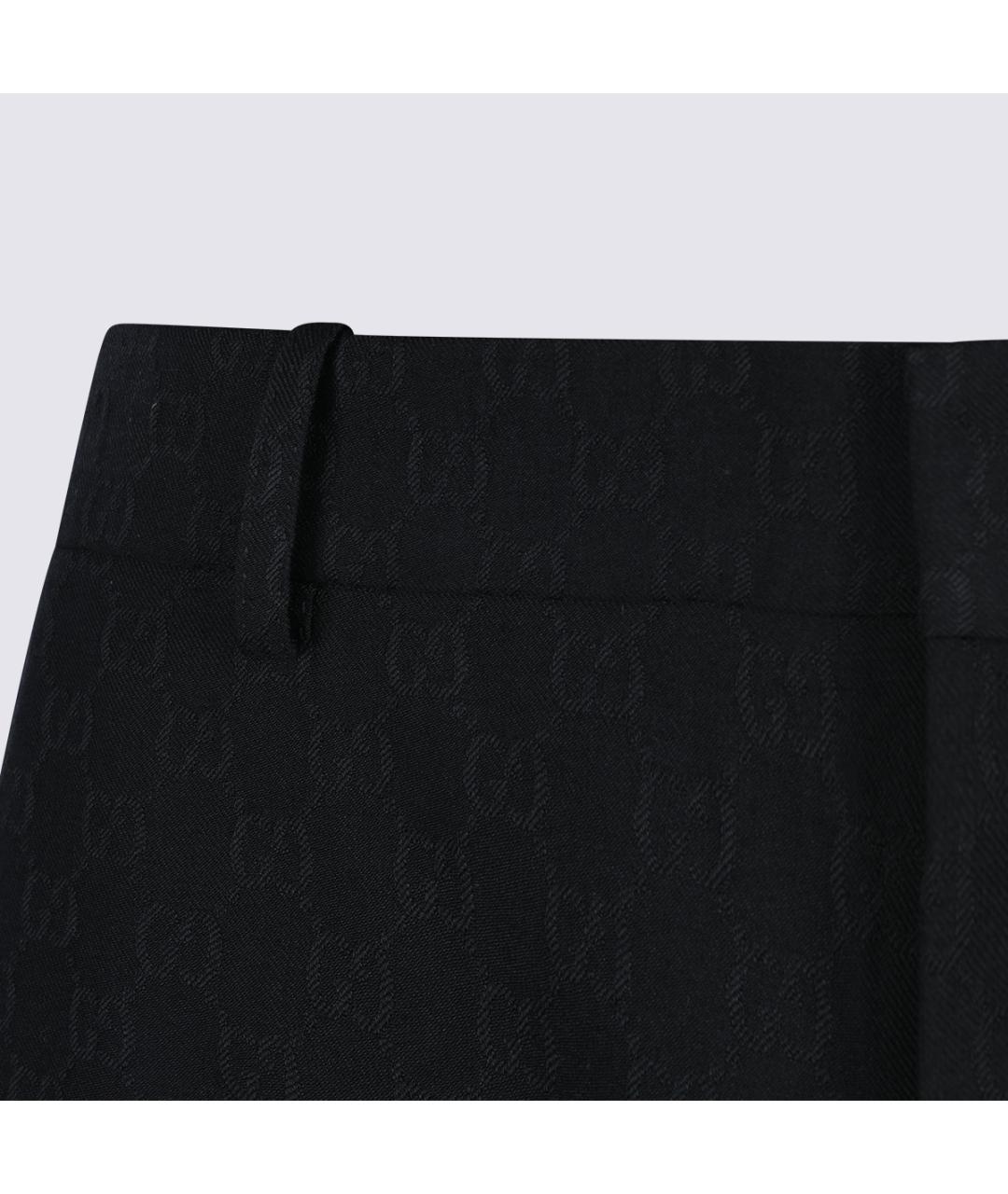 GUCCI Черные синтетические повседневные брюки, фото 4