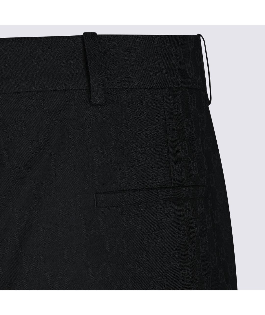 GUCCI Черные синтетические повседневные брюки, фото 5