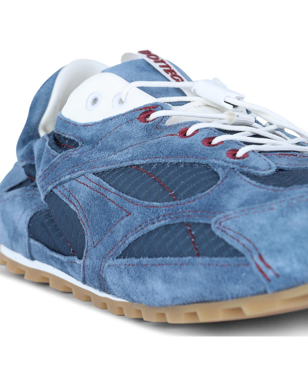 BOTTEGA VENETA Голубые замшевые низкие кроссовки / кеды, фото 4