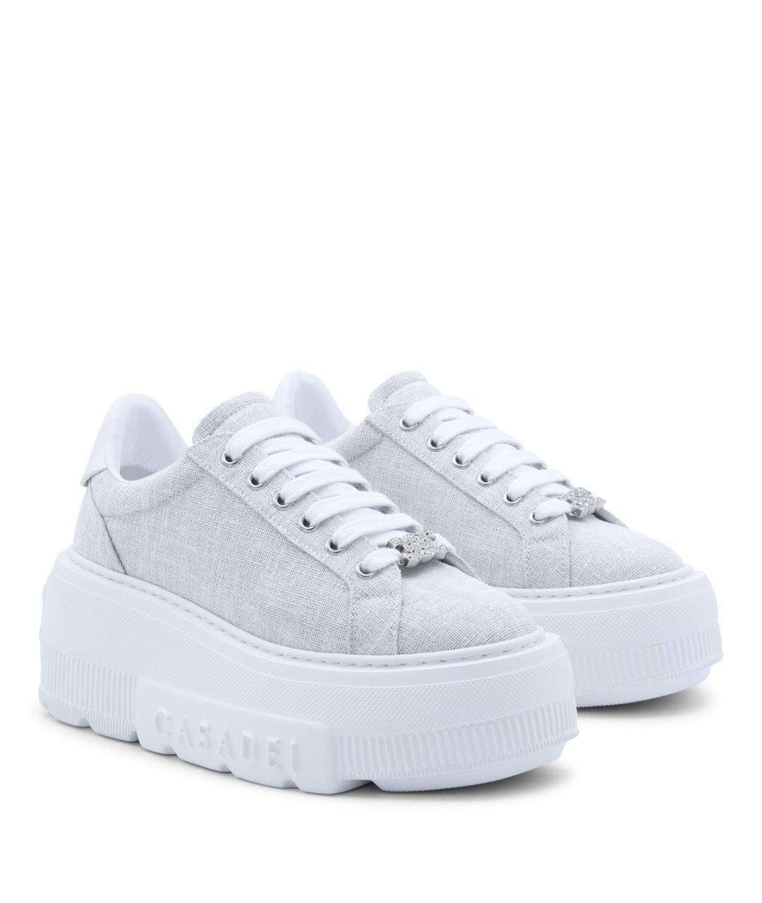 CASADEI Серые текстильные кроссовки, фото 2