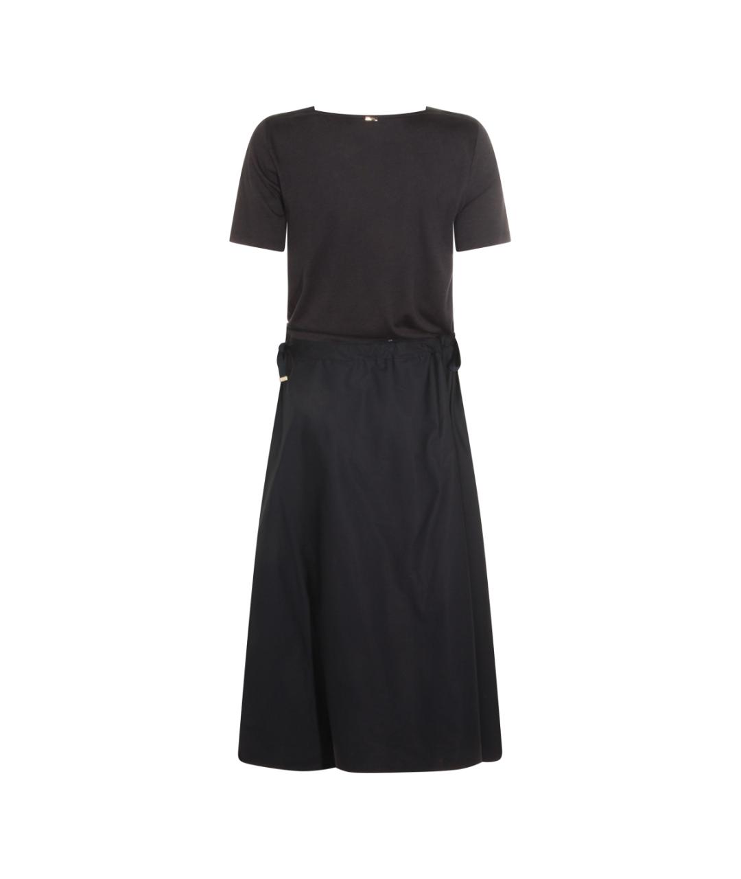 HERNO Черное хлопковое повседневное платье, фото 2