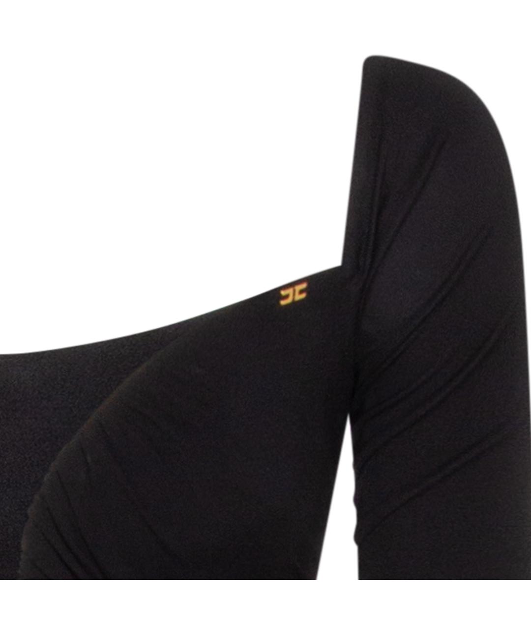 ELISABETTA FRANCHI Черное вискозное вечернее платье, фото 3