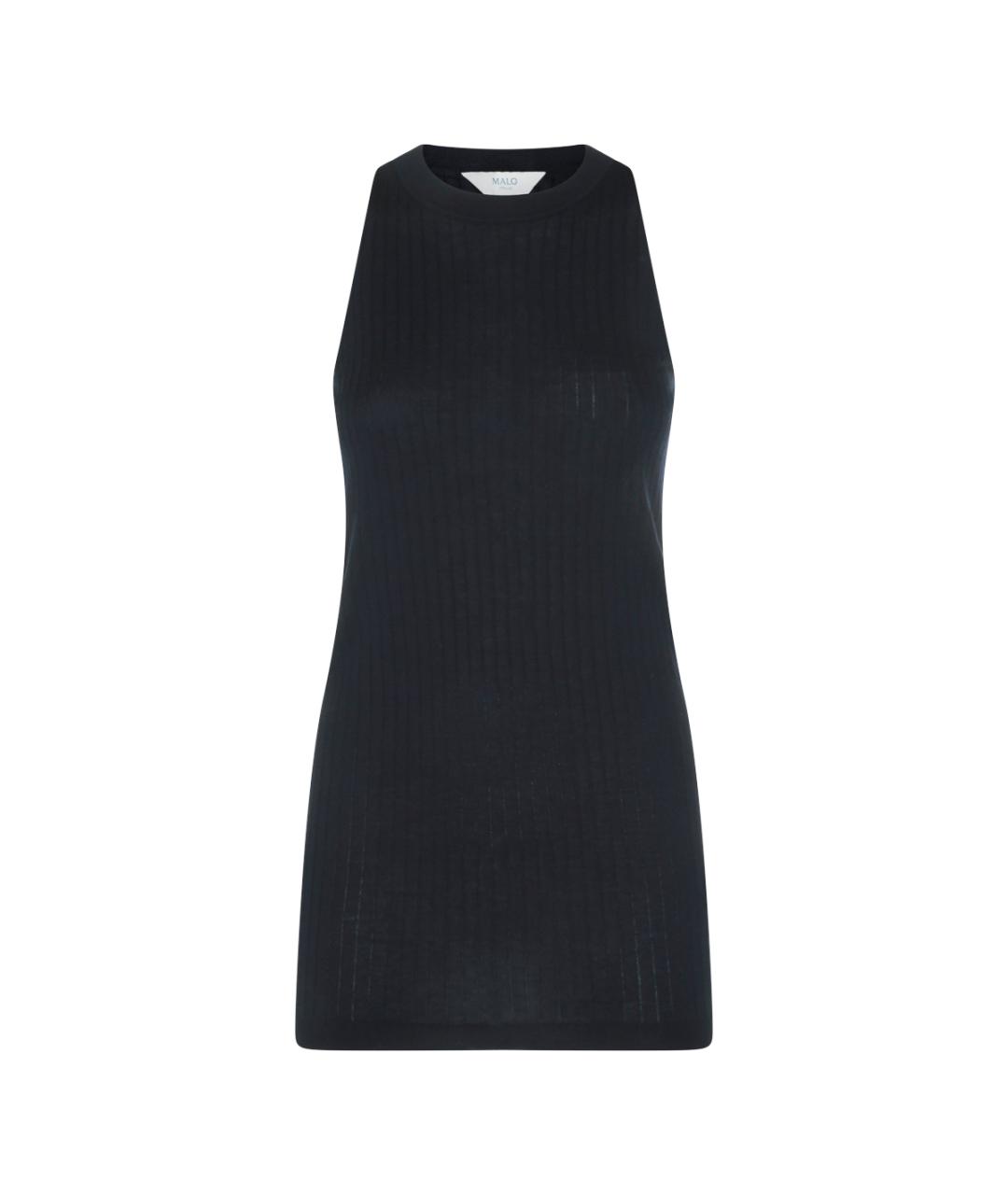 MALO Черная хлопковая майка, фото 1