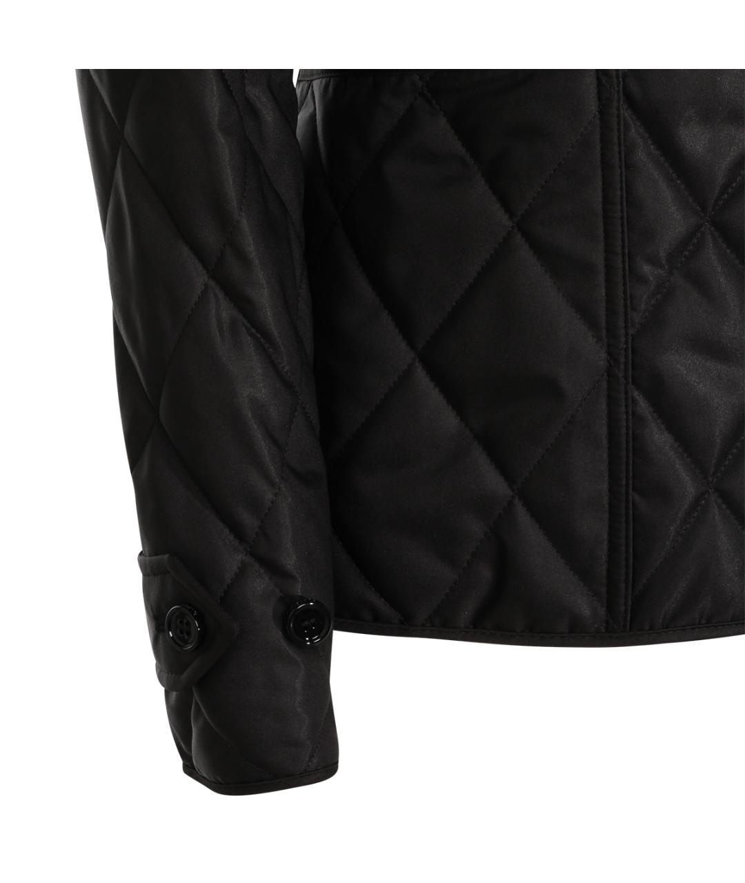 BURBERRY Черная полиэстеровая куртка, фото 4