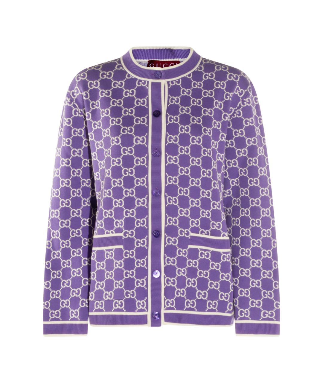 GUCCI Фиолетовый хлопковый кардиган, фото 1