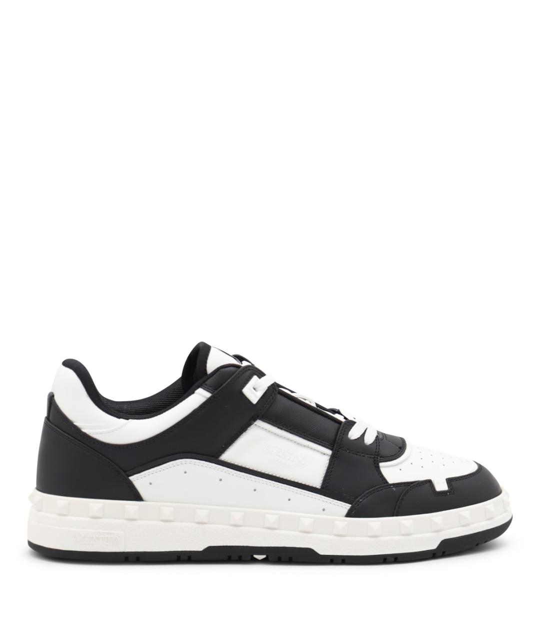 VALENTINO Черные кожаные низкие кроссовки / кеды, фото 1