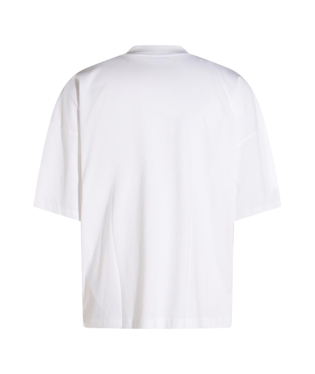 JIL SANDER Белая хлопковая футболка, фото 2