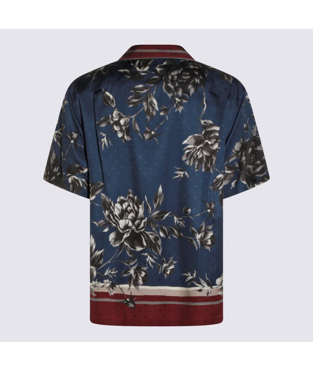 DOLCE&GABBANA Синяя шелковая кэжуал рубашка, фото 3