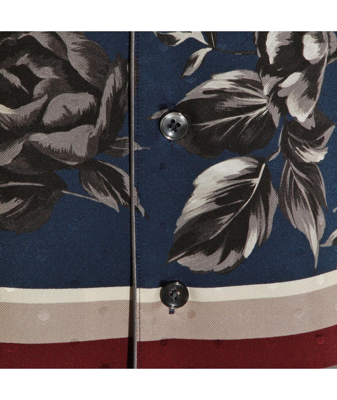 DOLCE&GABBANA Синяя шелковая кэжуал рубашка, фото 5
