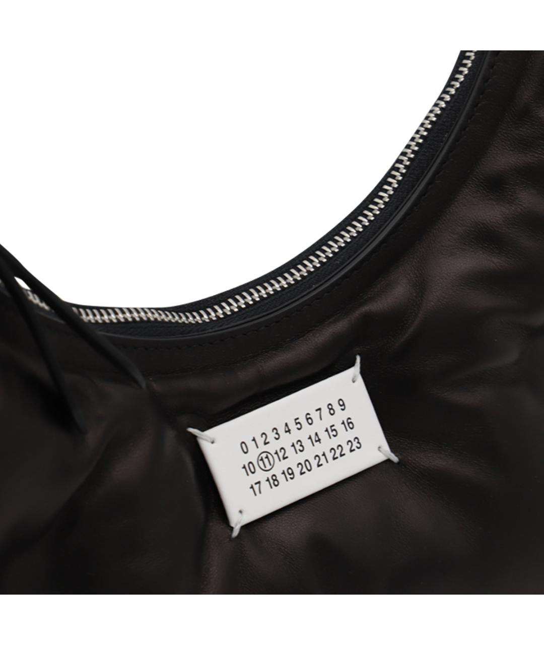 MAISON MARGIELA Черная кожаная сумка через плечо, фото 4