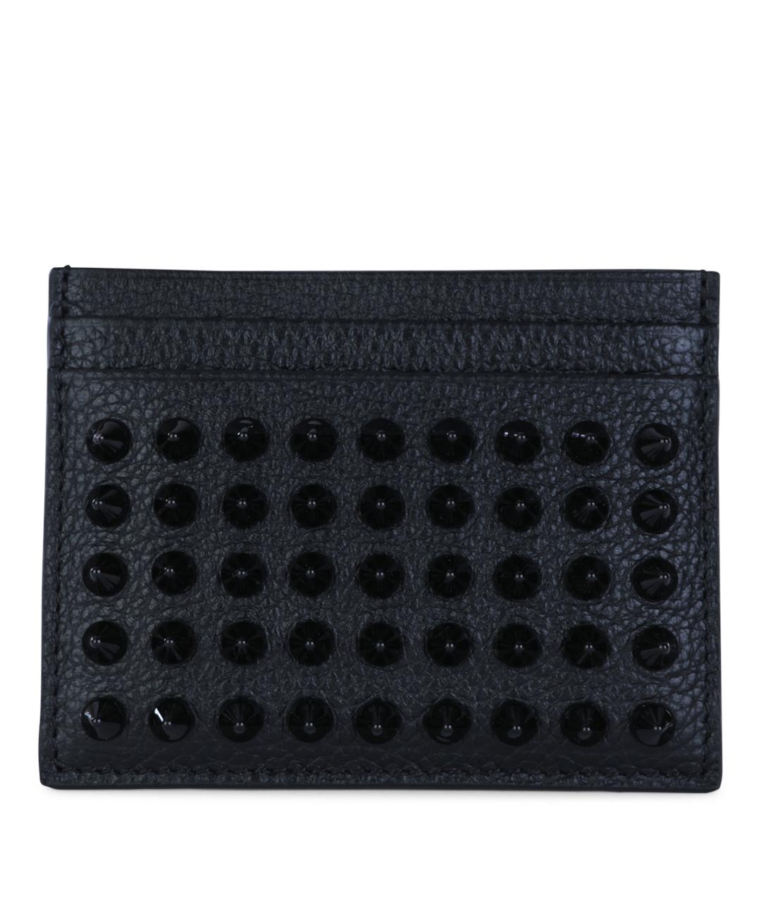 CHRISTIAN LOUBOUTIN Черный кожаный кардхолдер, фото 1