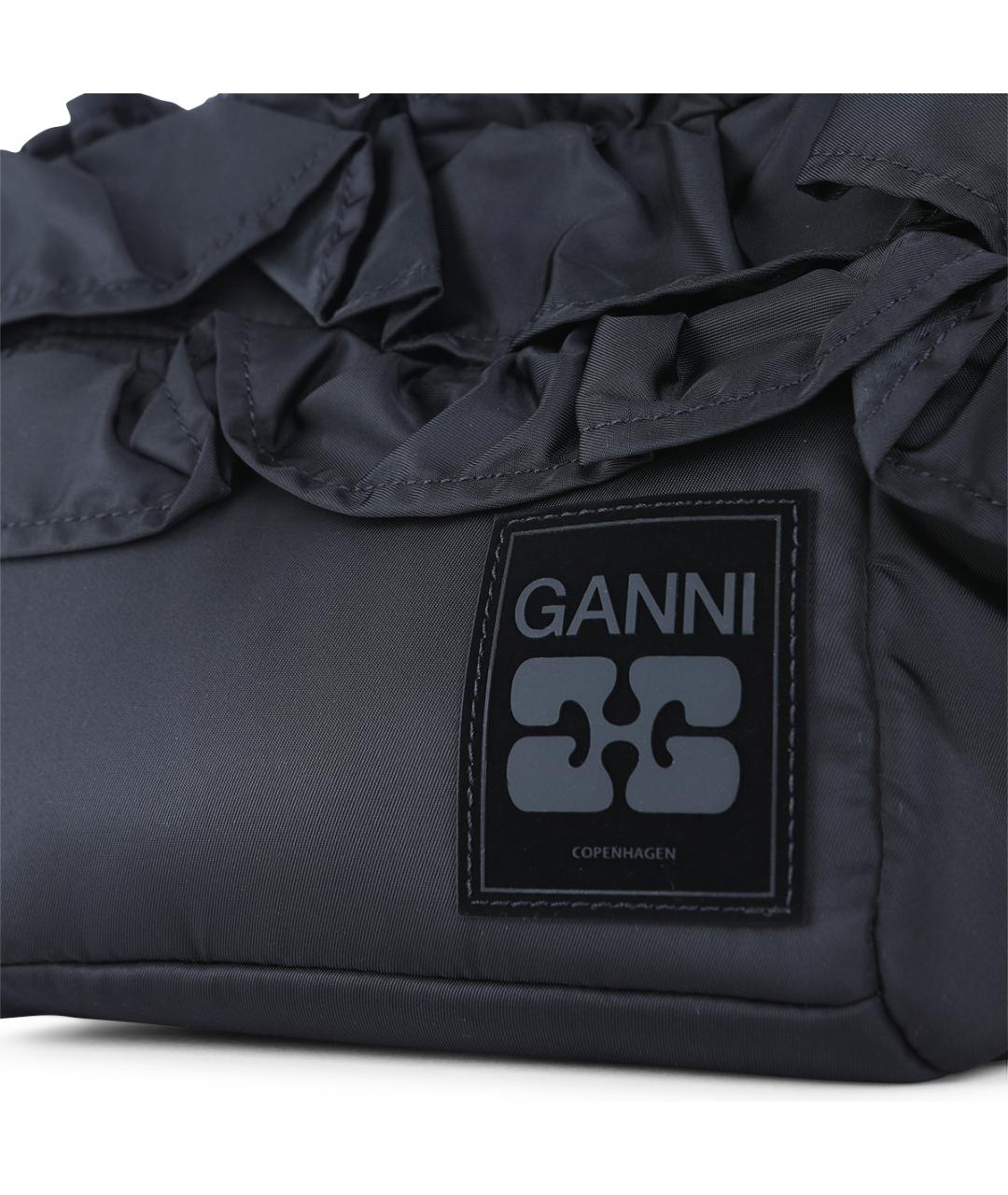 GANNI Черная тканевая сумка тоут, фото 4