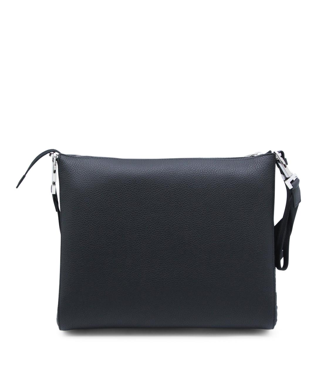 FERRAGAMO Черная кожаная сумка на плечо, фото 3