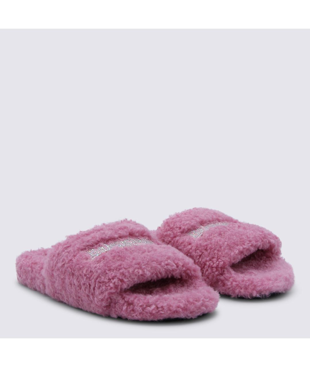 BALENCIAGA Розовые текстильные шлепанцы, фото 3