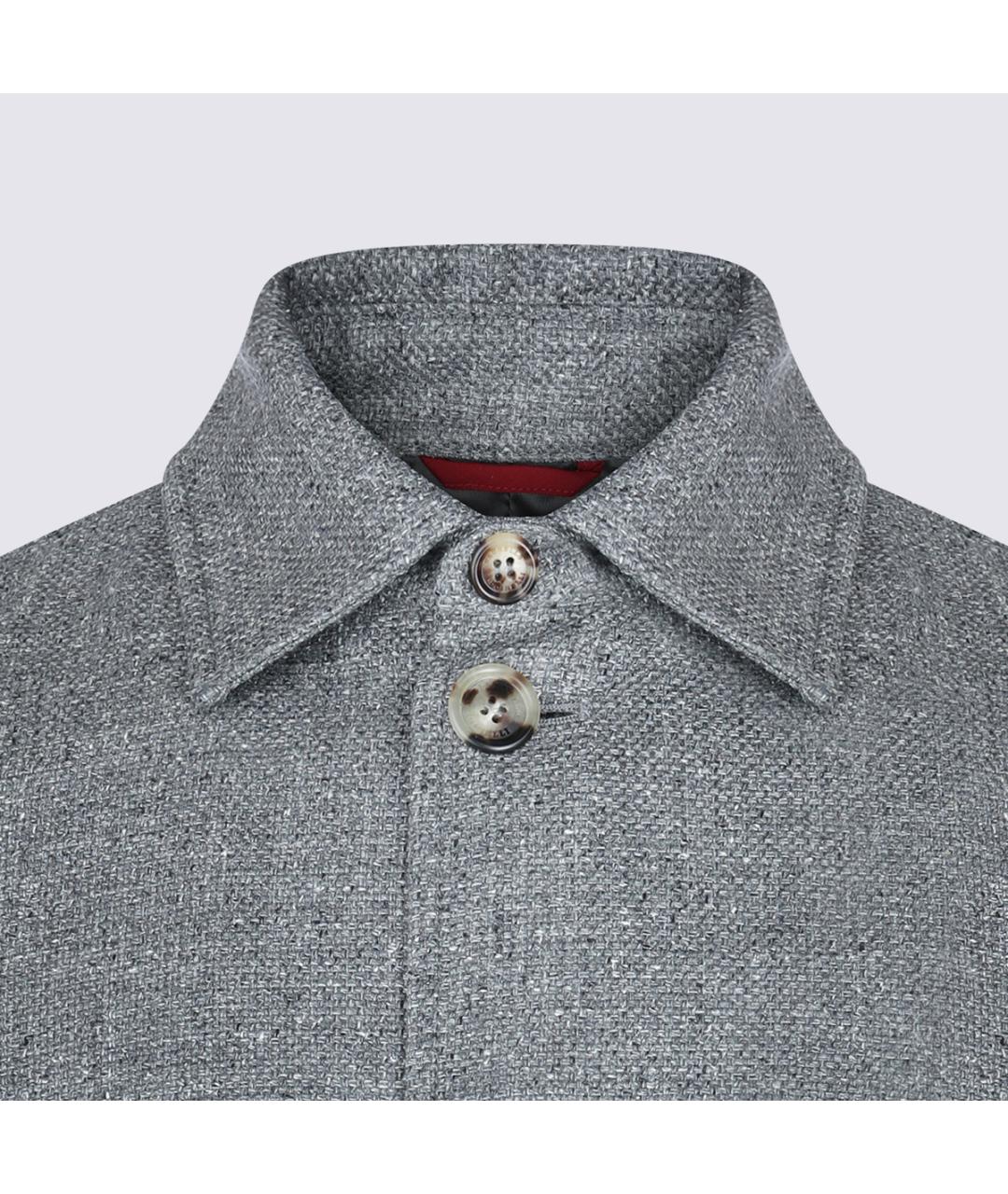 BRUNELLO CUCINELLI Серая льняная куртка, фото 4