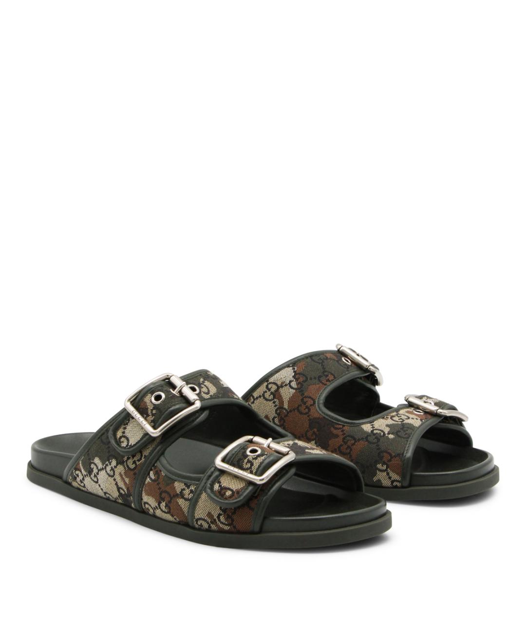 GUCCI Мульти текстильные шлепанцы, фото 2