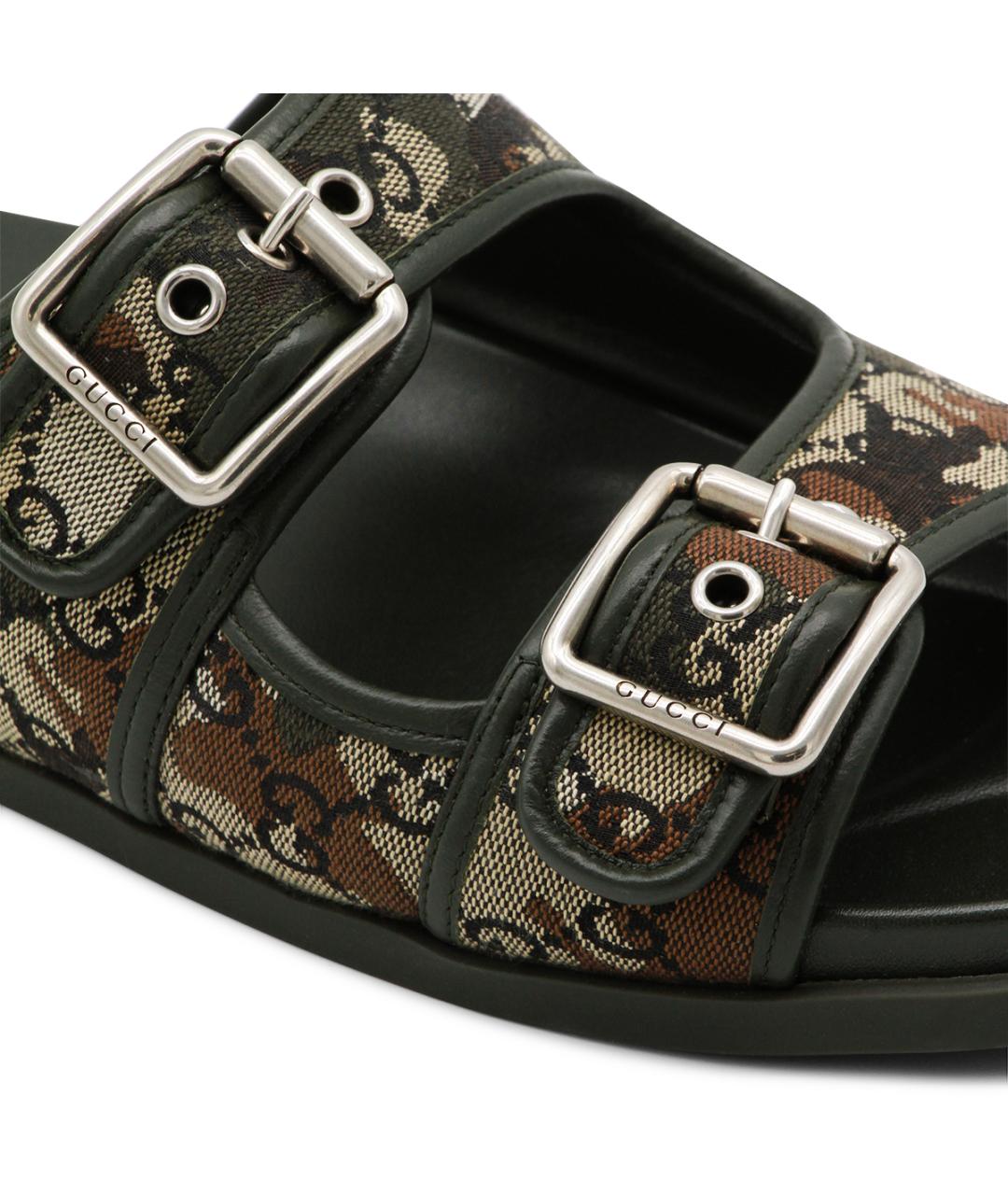 GUCCI Мульти текстильные шлепанцы, фото 4