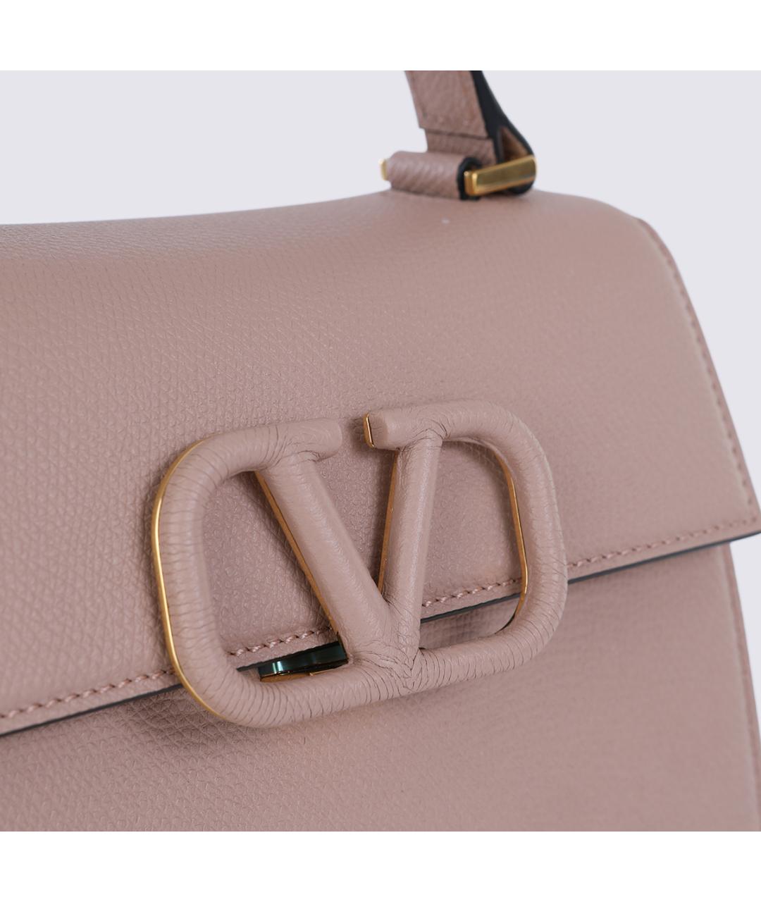 VALENTINO Розовая кожаная сумка тоут, фото 5