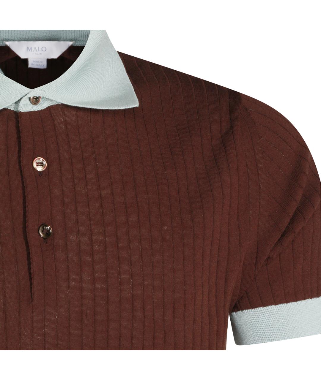 MALO Мульти хлопковое поло с коротким рукавом, фото 4