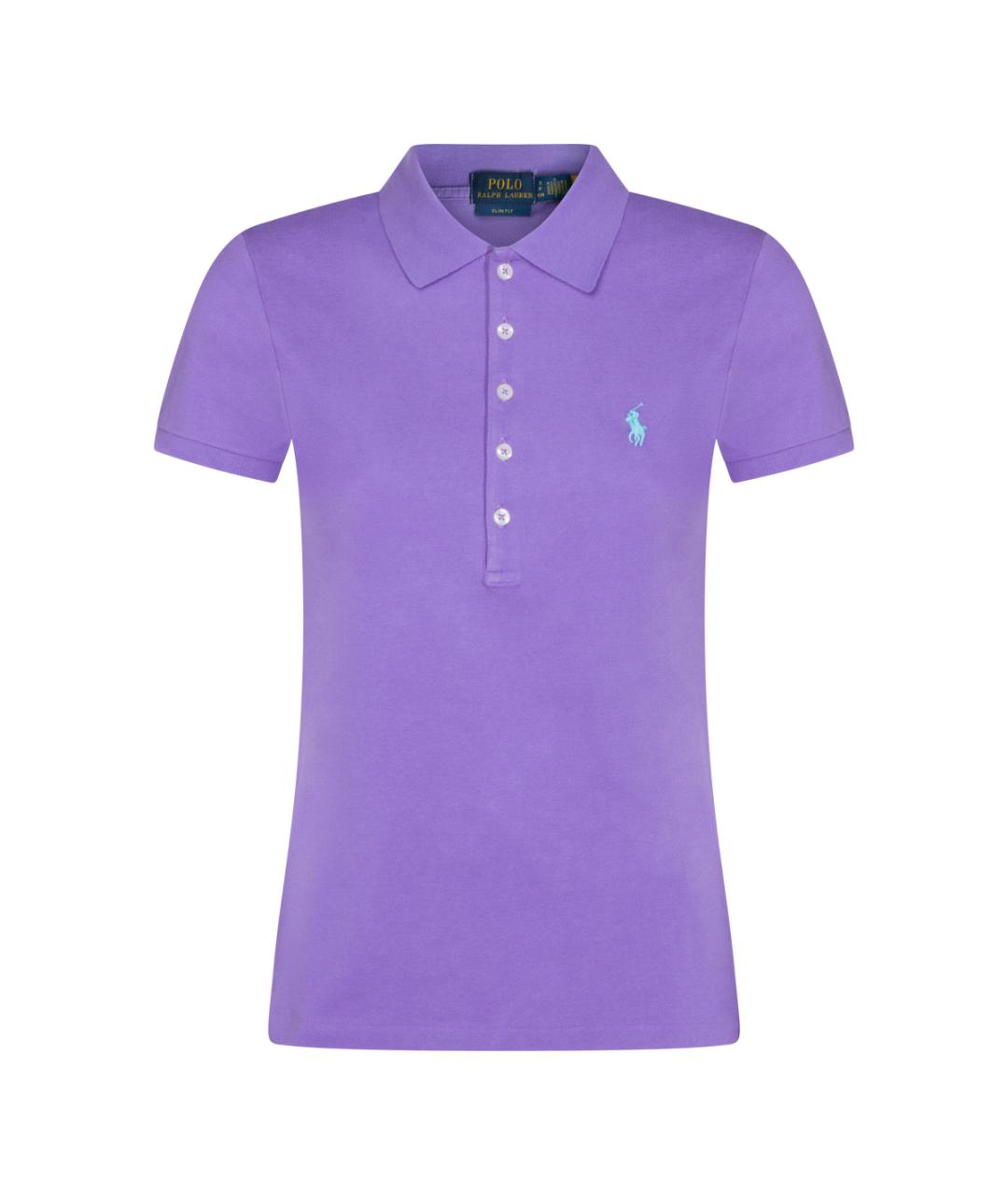 POLO RALPH LAUREN Фиолетовая хлопко-эластановая футболка, фото 1