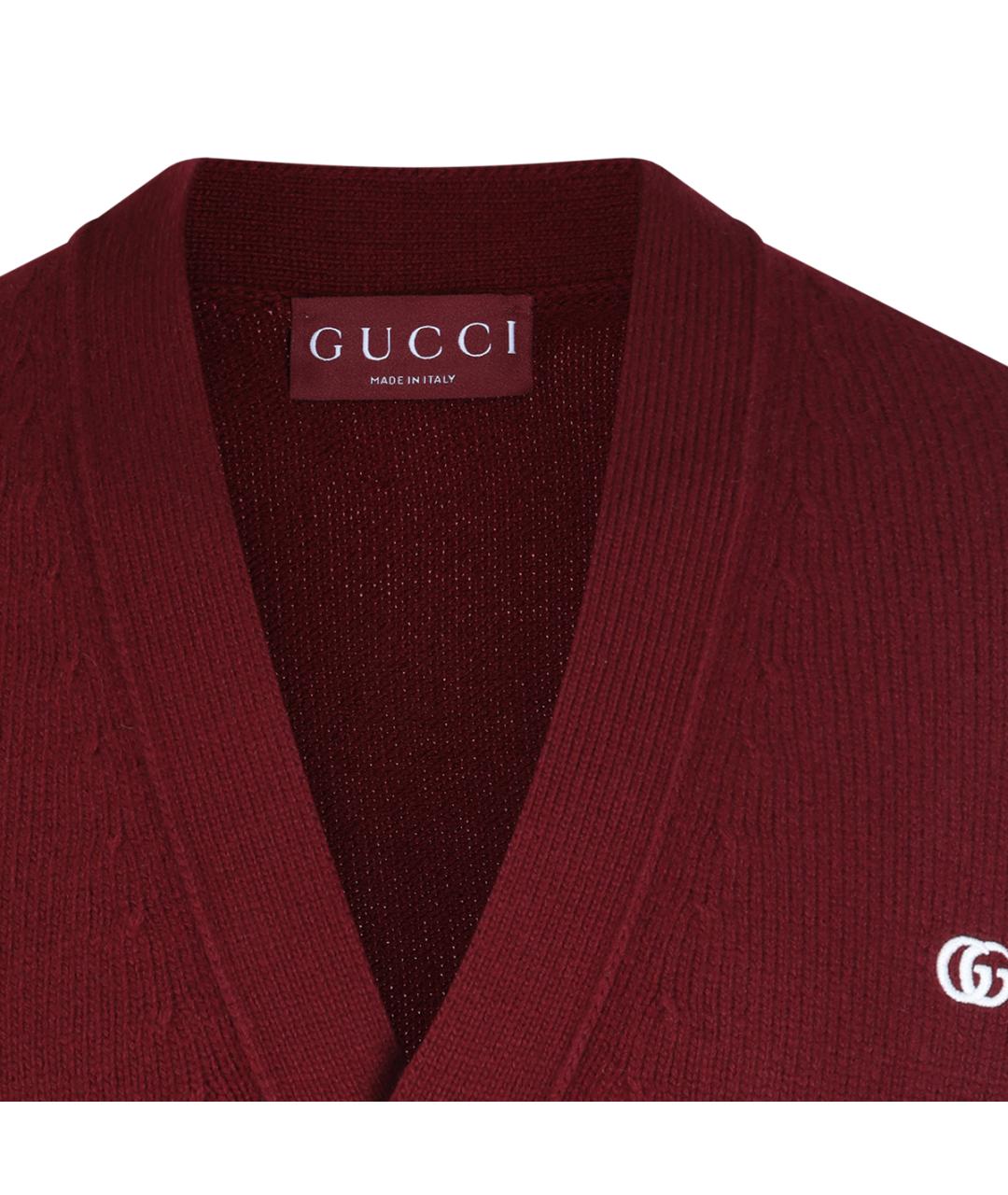 GUCCI Красный шерстяной кардиган, фото 3