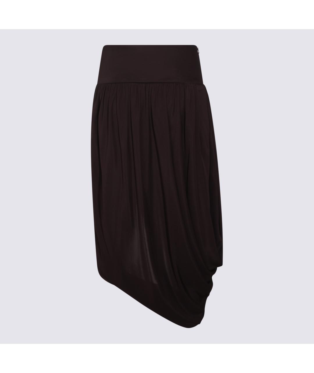 ALAIA Коричневая вискозная юбка миди, фото 3