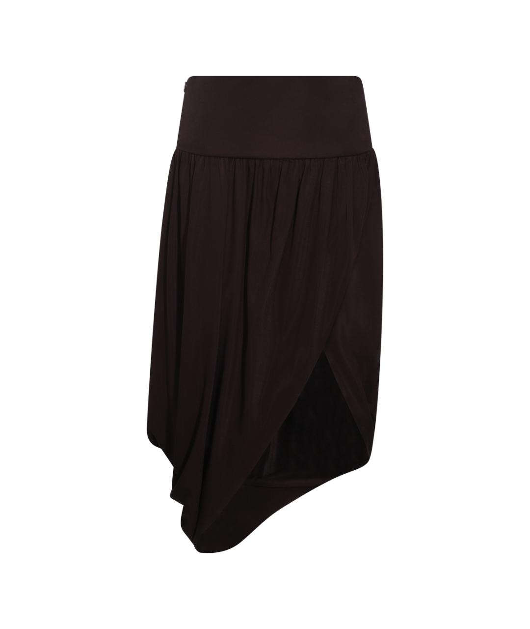 ALAIA Коричневая вискозная юбка миди, фото 1