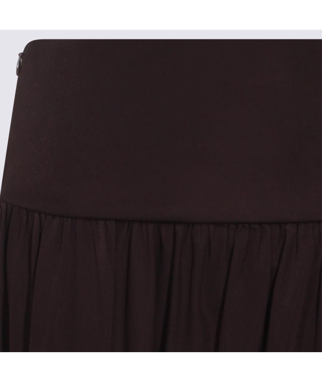 ALAIA Коричневая вискозная юбка миди, фото 4