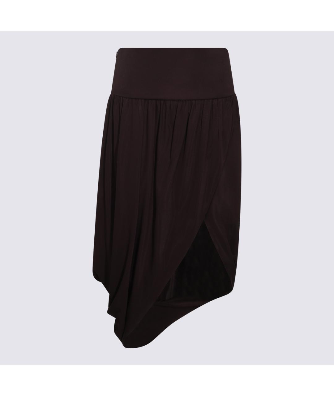 ALAIA Коричневая вискозная юбка миди, фото 2