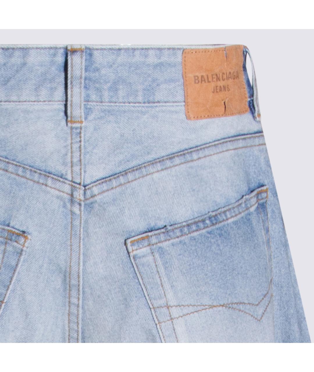 BALENCIAGA Голубая хлопковая юбка миди, фото 5