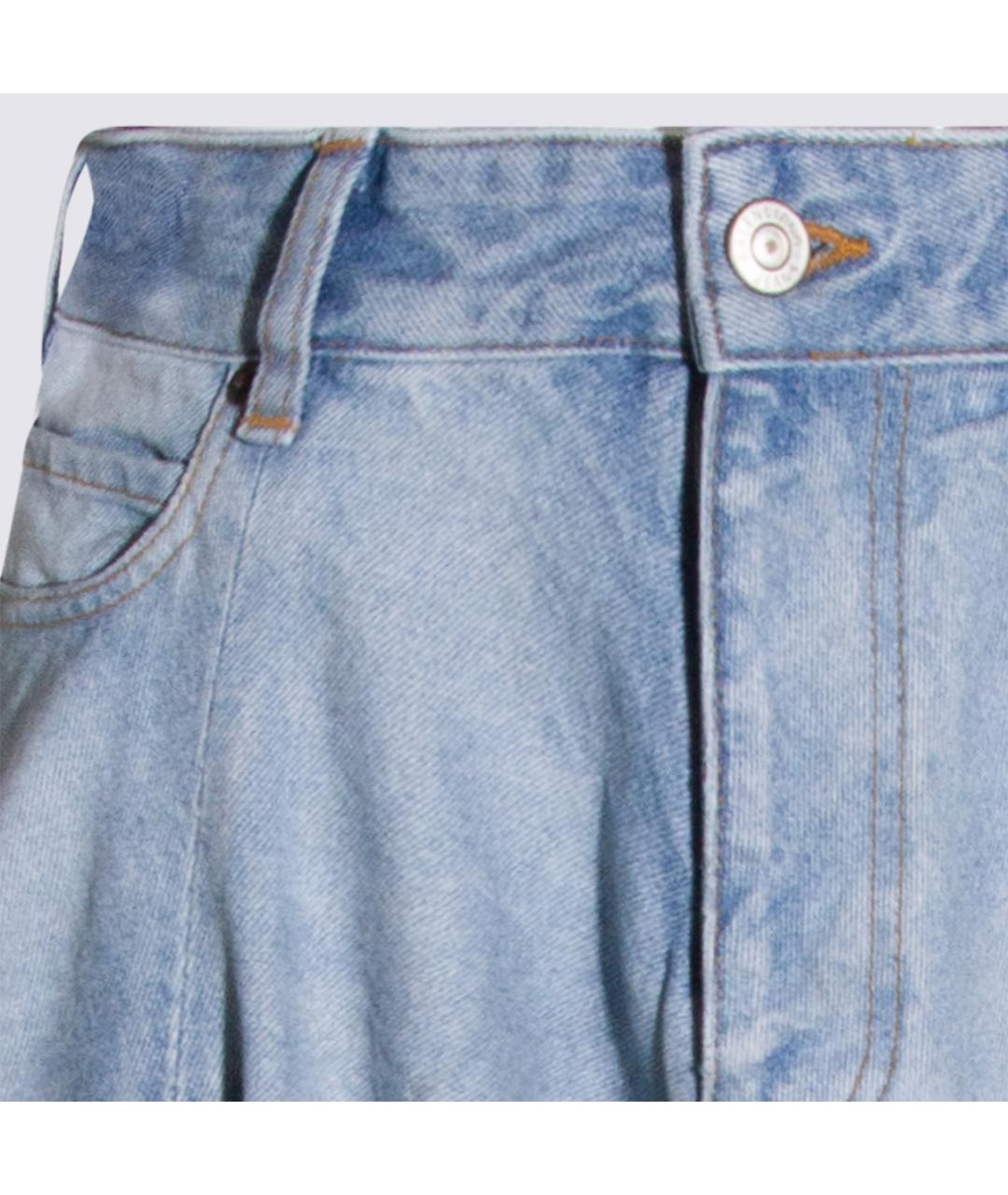 BALENCIAGA Голубая хлопковая юбка миди, фото 4