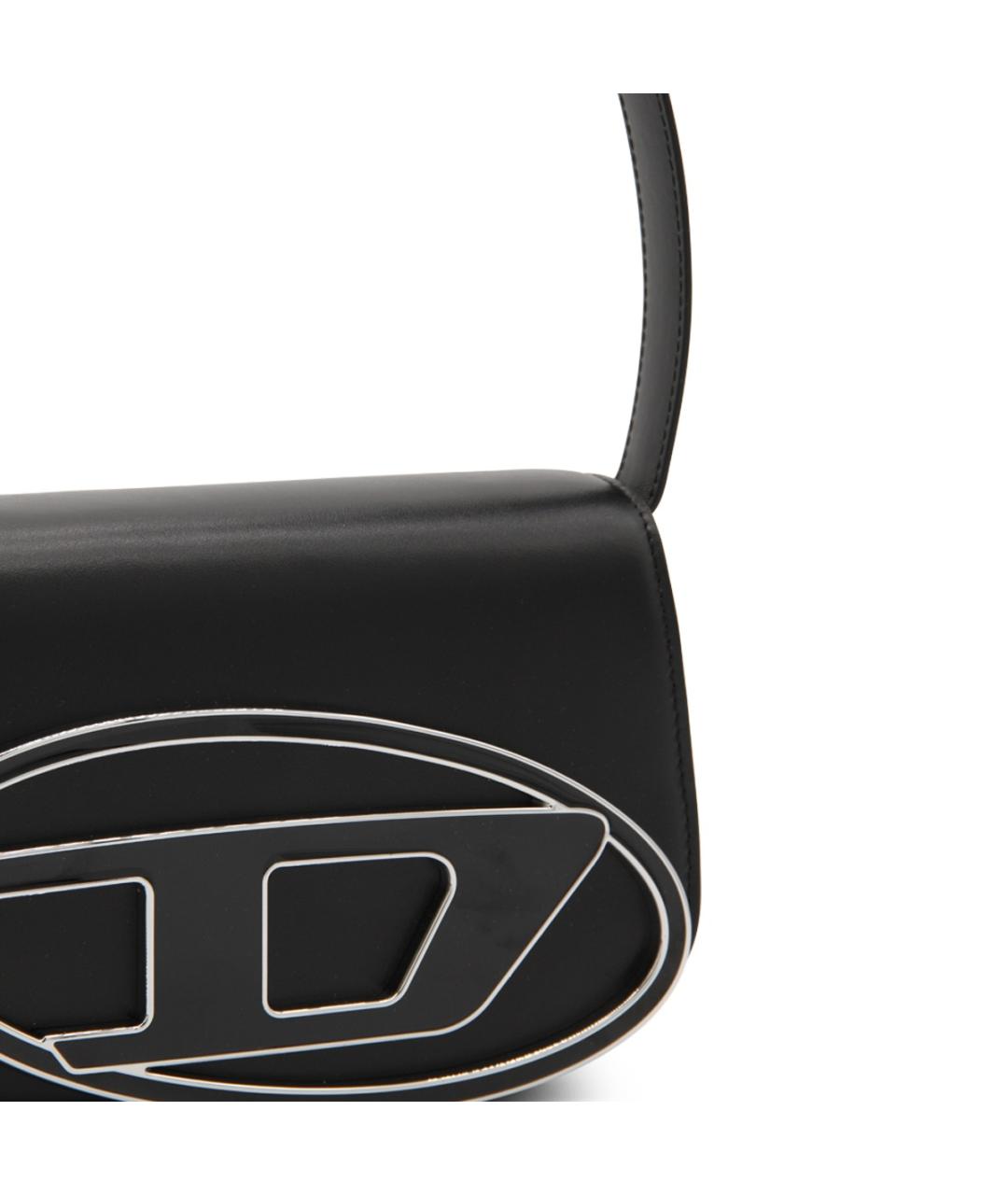 DIESEL Черная кожаная сумка через плечо, фото 4