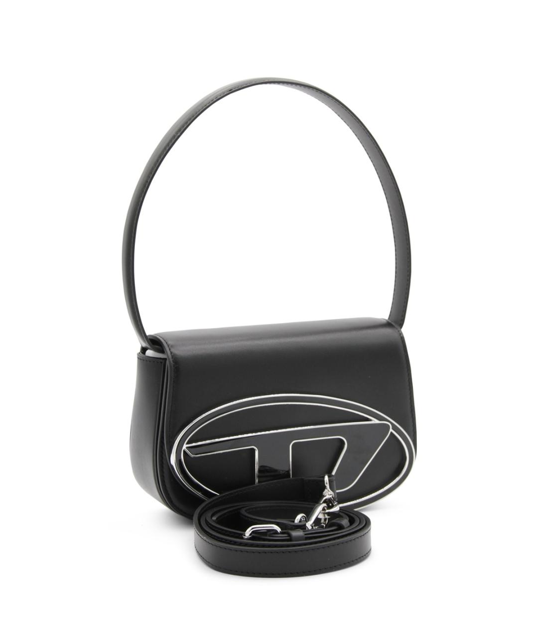 DIESEL Черная кожаная сумка через плечо, фото 2