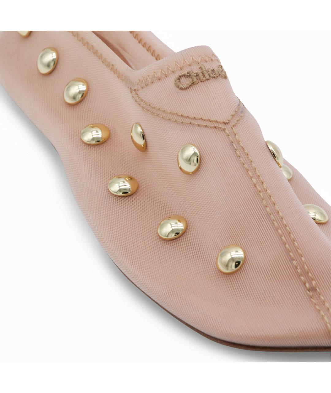 CHLOE Бежевые текстильные балетки, фото 5