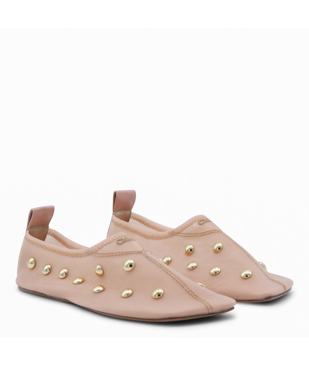 CHLOE Бежевые текстильные балетки, фото 3