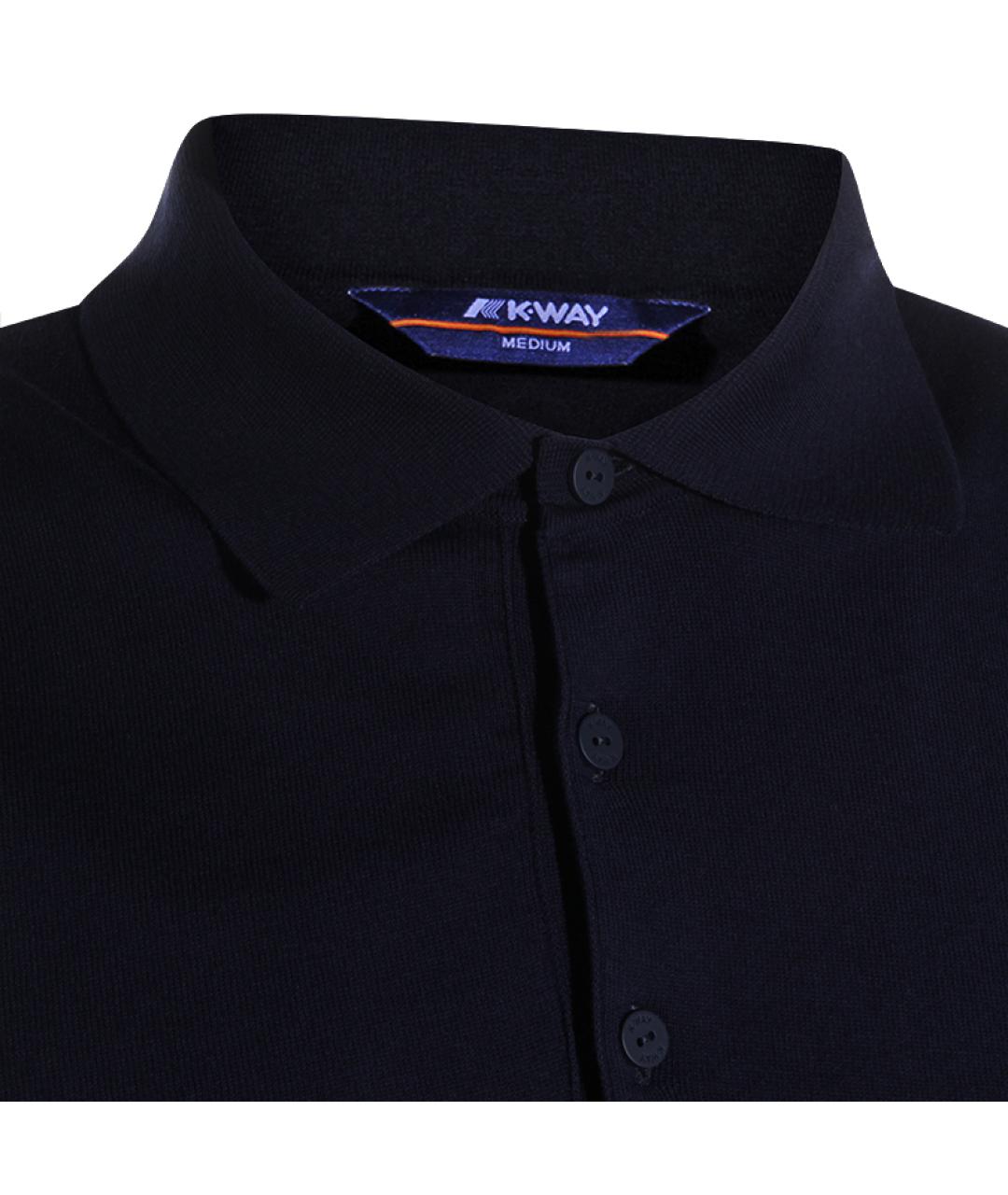 K-WAY Темно-синее хлопковое поло с коротким рукавом, фото 3