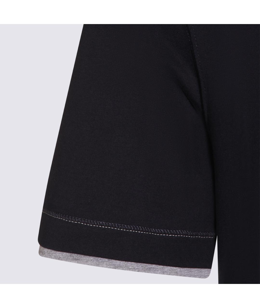 BRUNELLO CUCINELLI Темно-синяя хлопковая футболка, фото 5