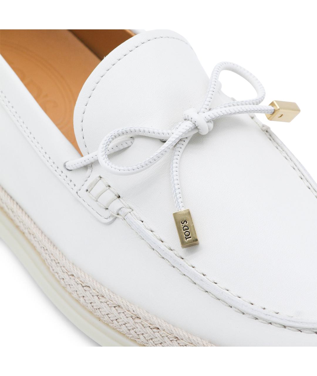 TOD'S Белые кожаные лоферы, фото 4