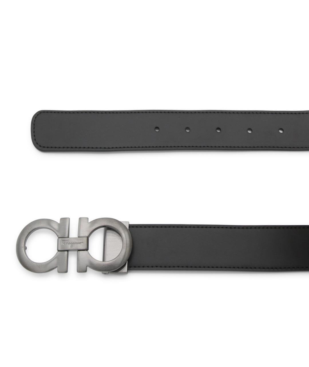 FERRAGAMO Черный кожаный ремень, фото 2