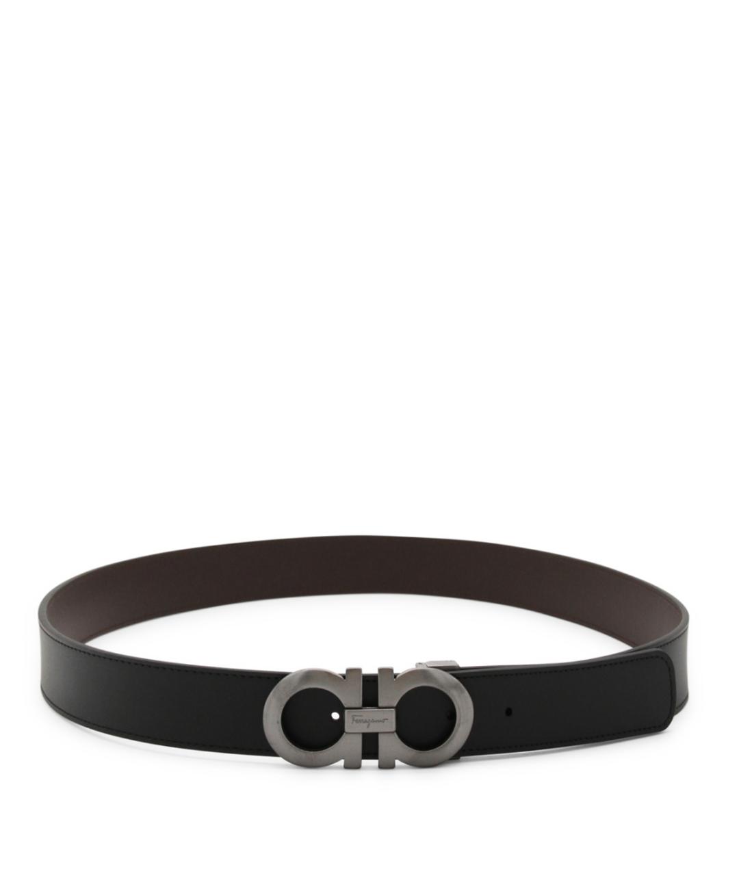 FERRAGAMO Черный кожаный ремень, фото 1