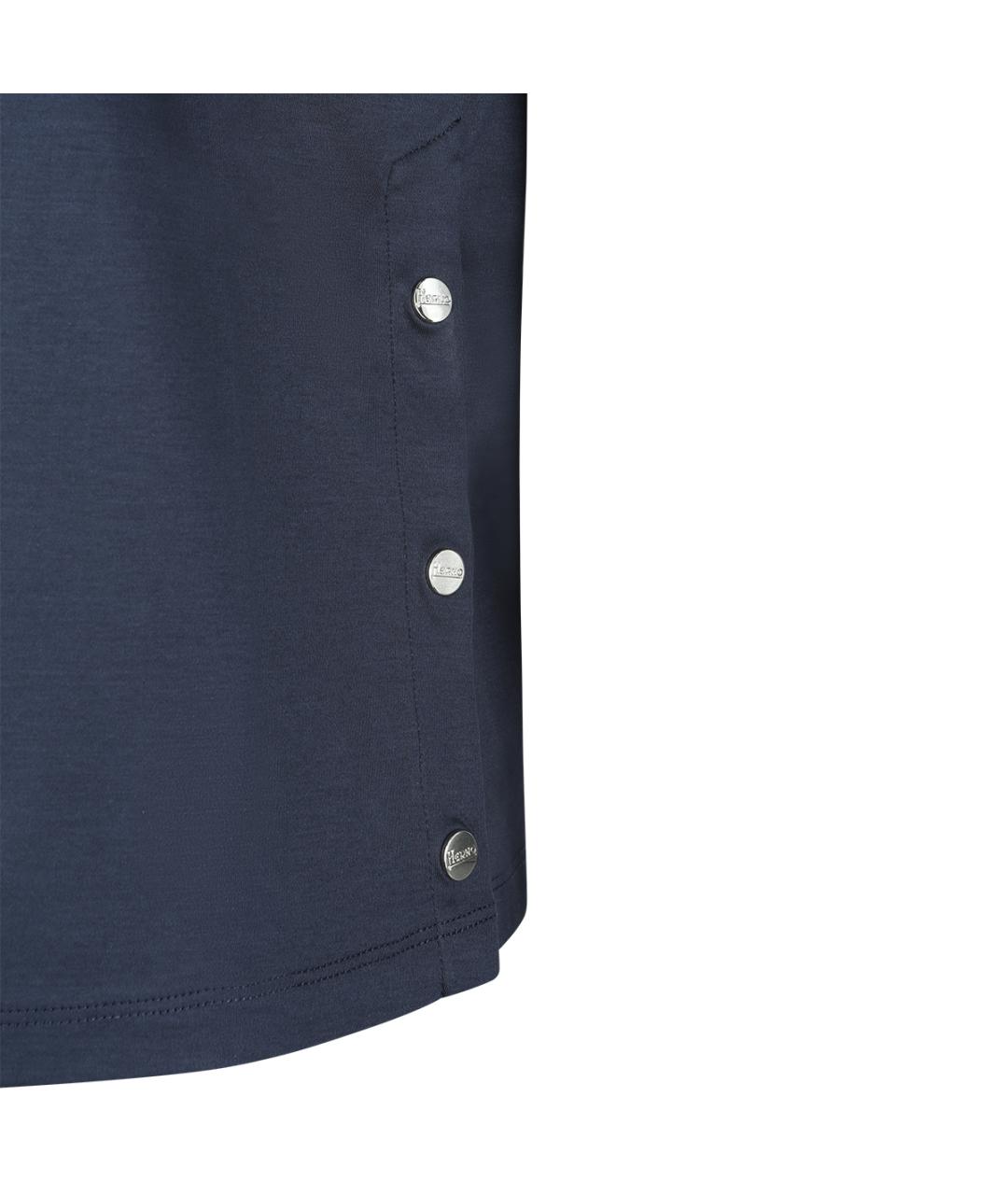 HERNO Темно-синяя хлопковая футболка, фото 4