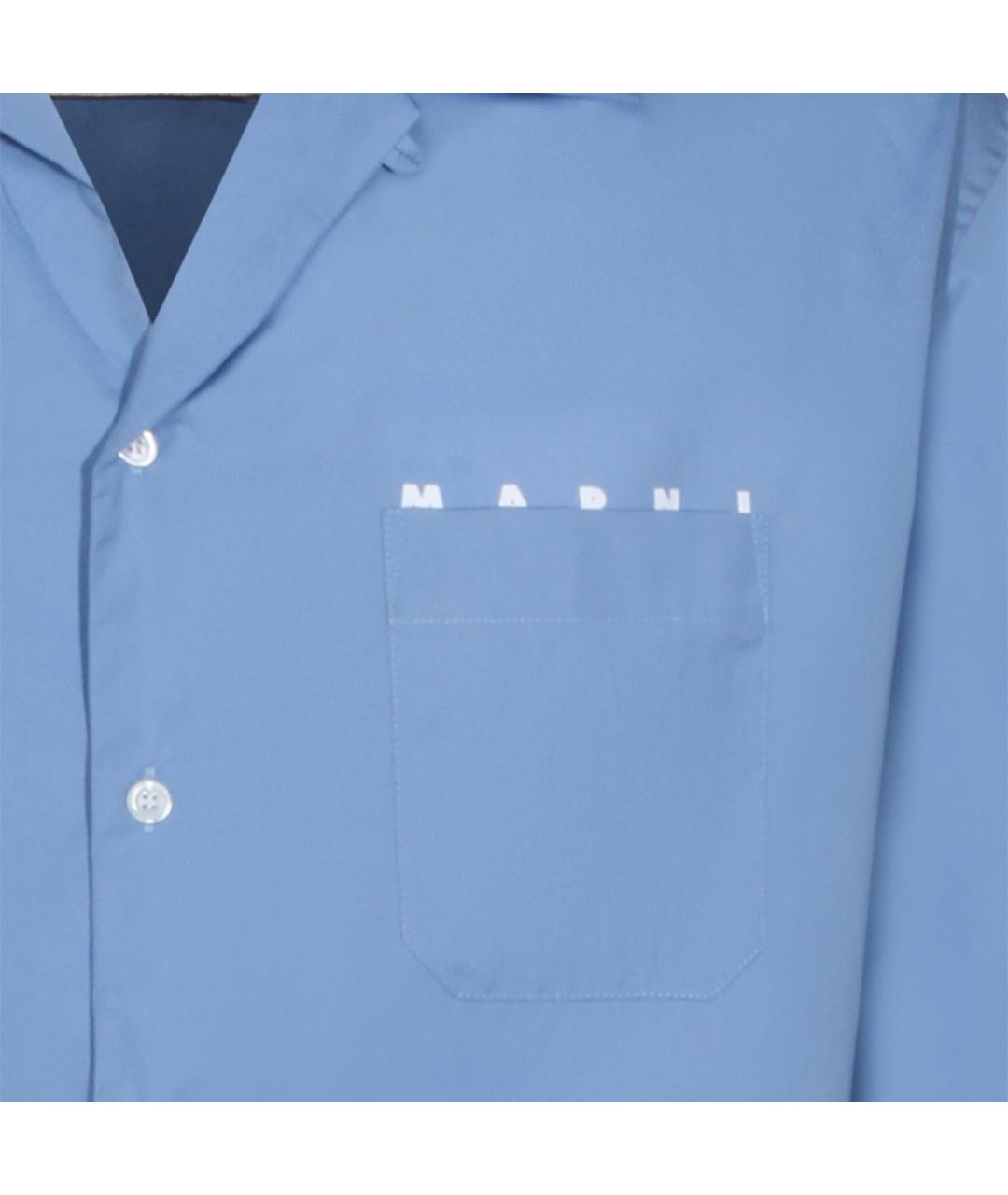 MARNI Голубая хлопковая кэжуал рубашка, фото 3
