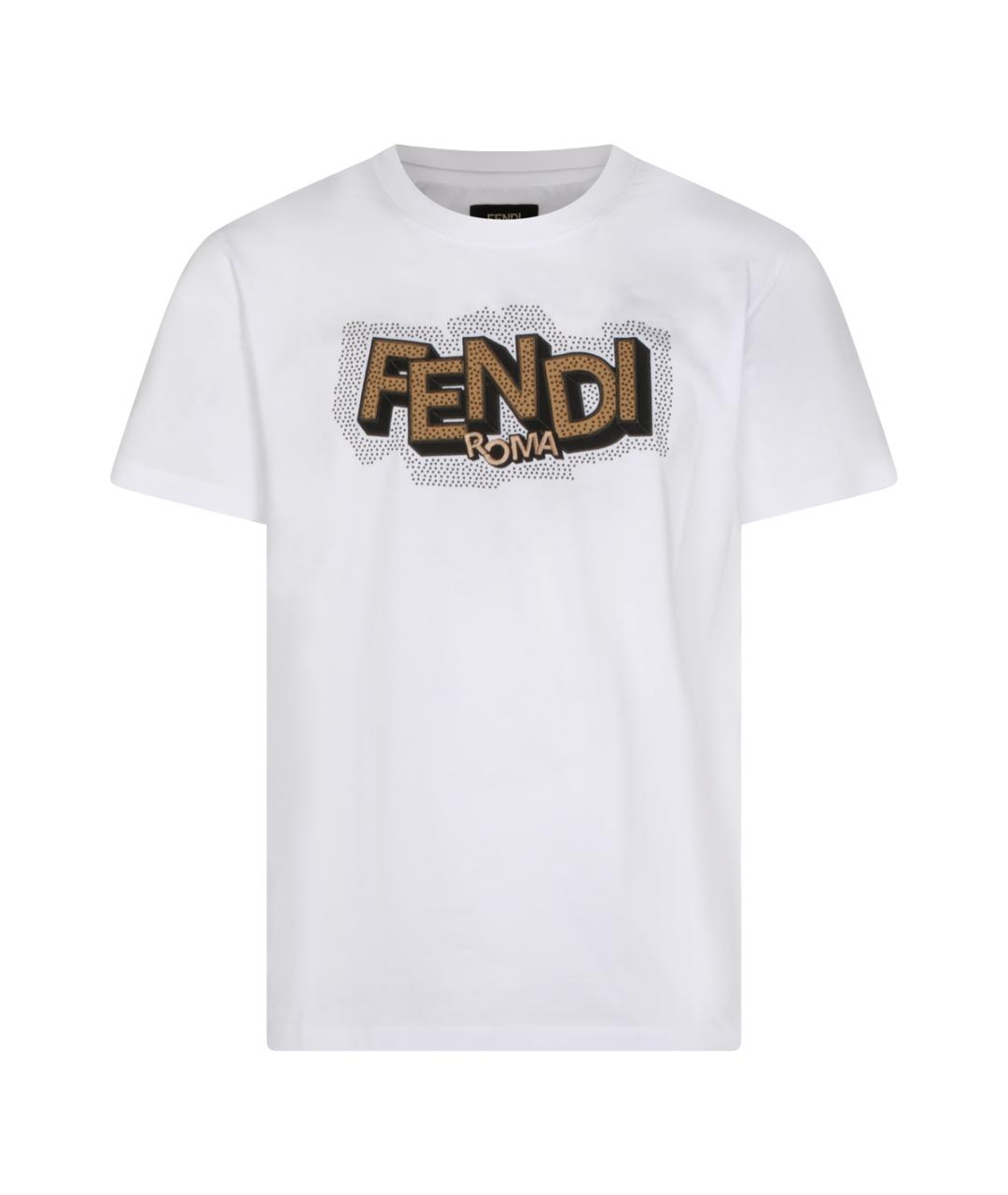 FENDI Белая хлопковая футболка, фото 1