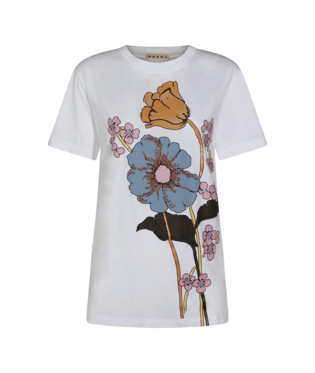 MARNI Белая хлопковая футболка, фото 1