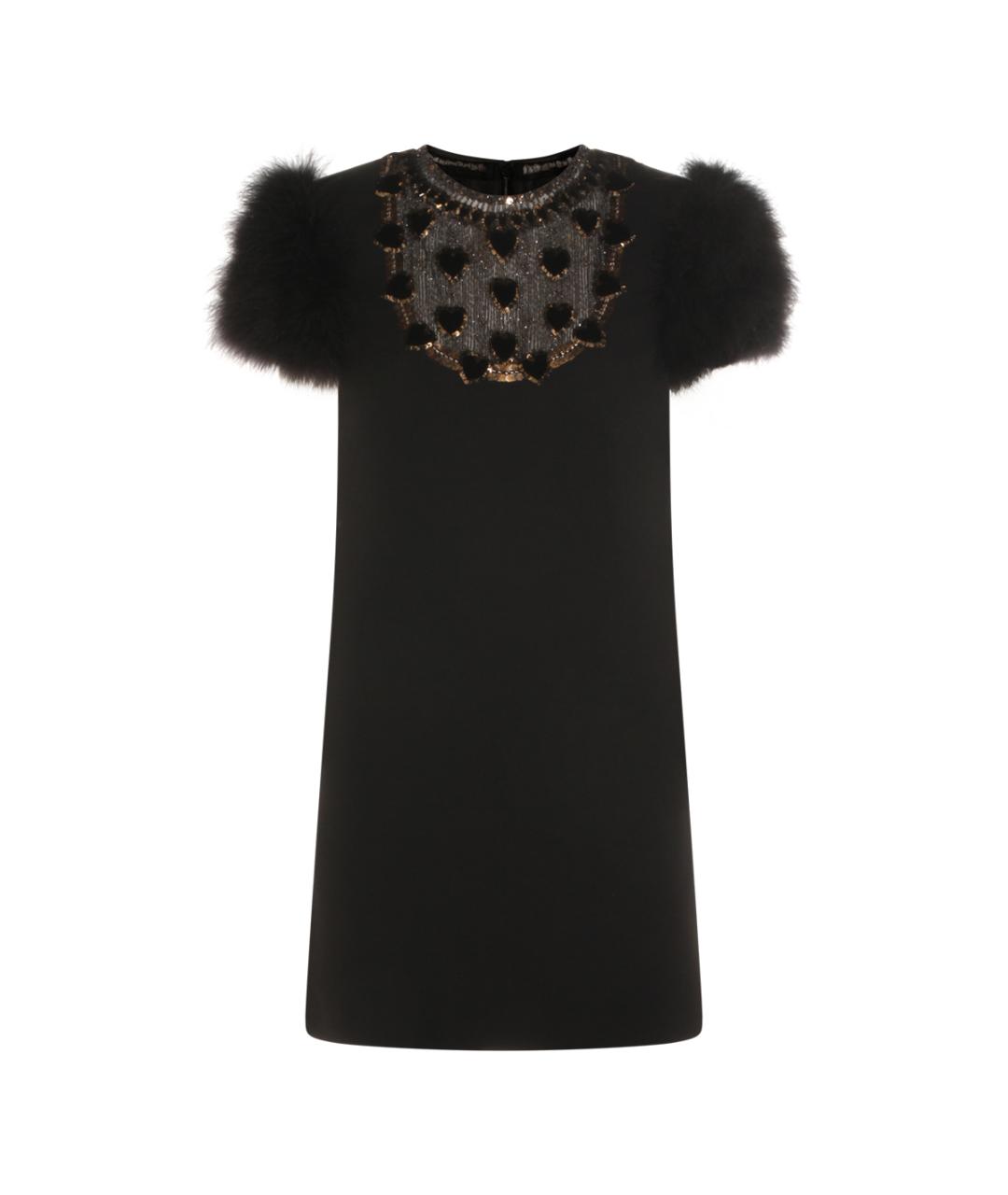 VALENTINO Черное шерстяное коктейльное платье, фото 1