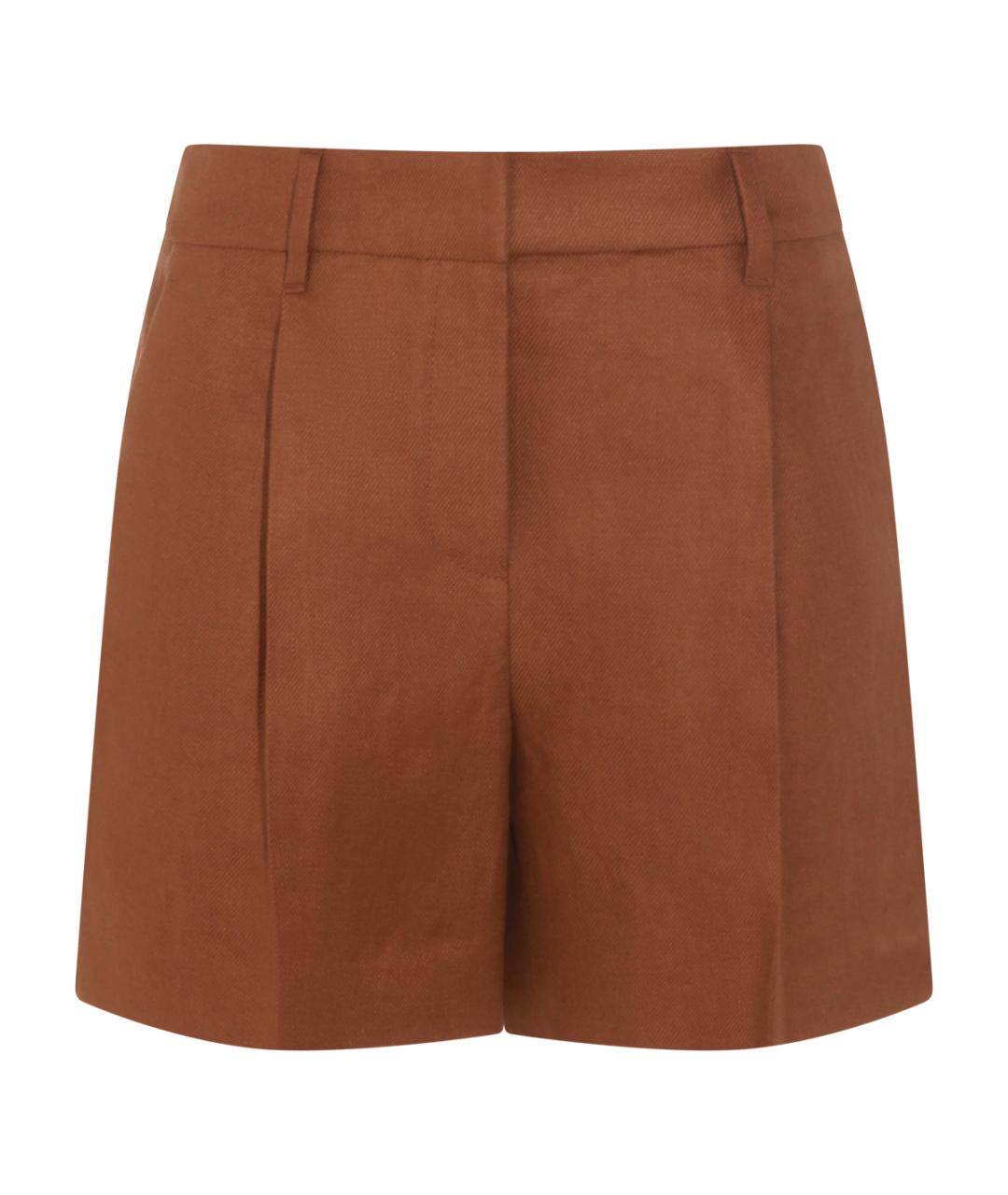 BRUNELLO CUCINELLI Коричневые льняные шорты, фото 1