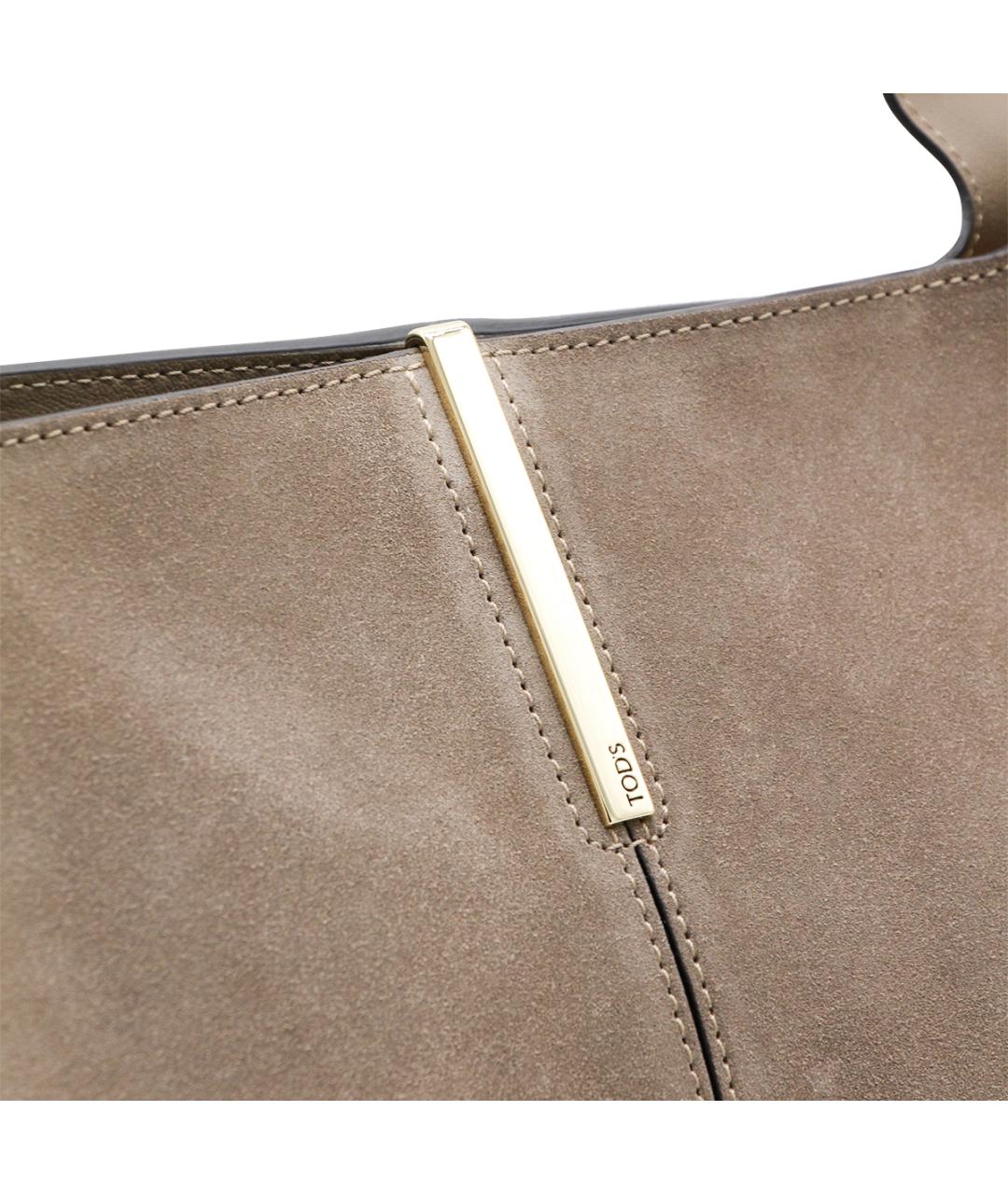 TOD'S Коричневая замшевая сумка тоут, фото 4