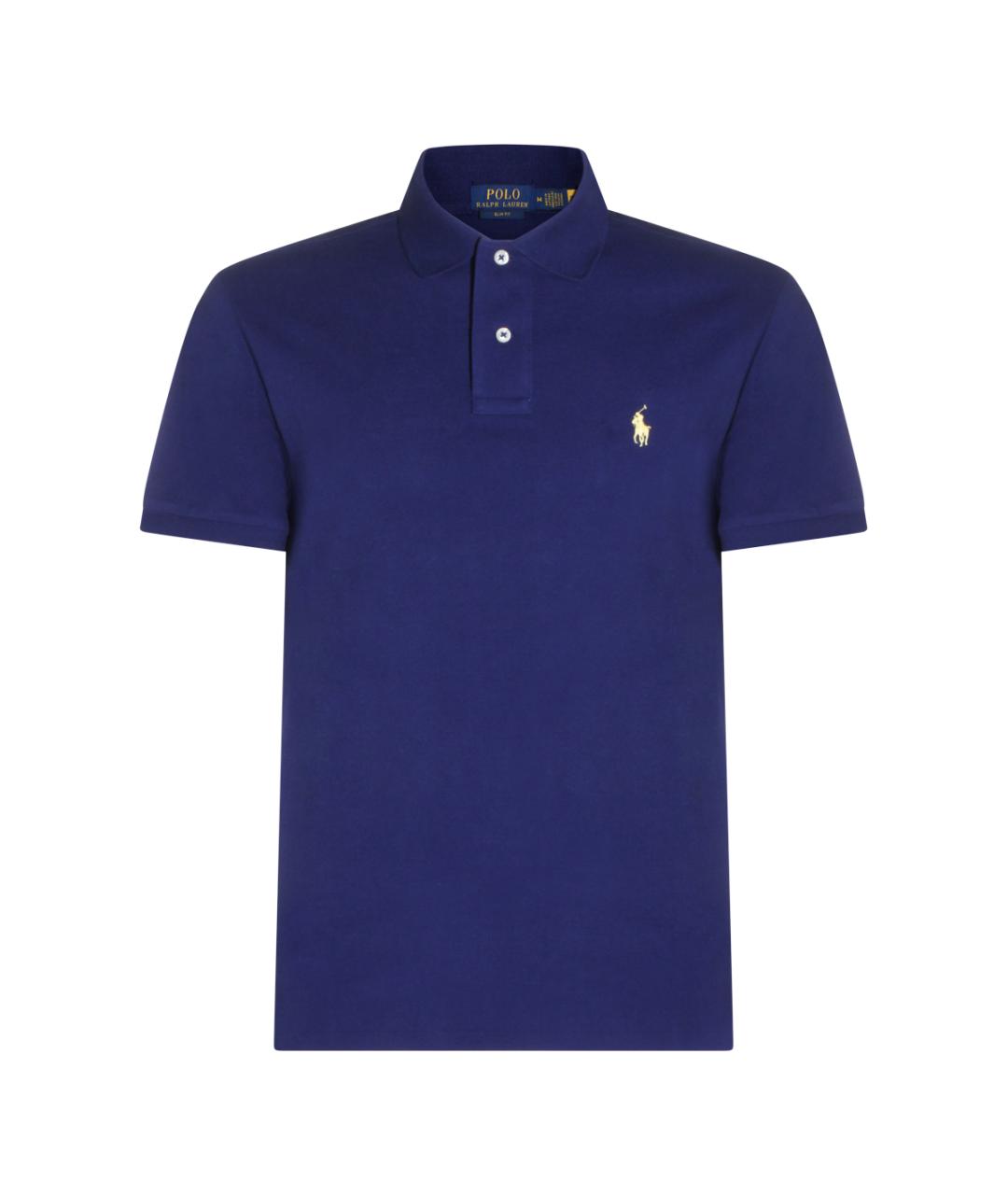 POLO RALPH LAUREN Синее хлопковое поло с коротким рукавом, фото 1