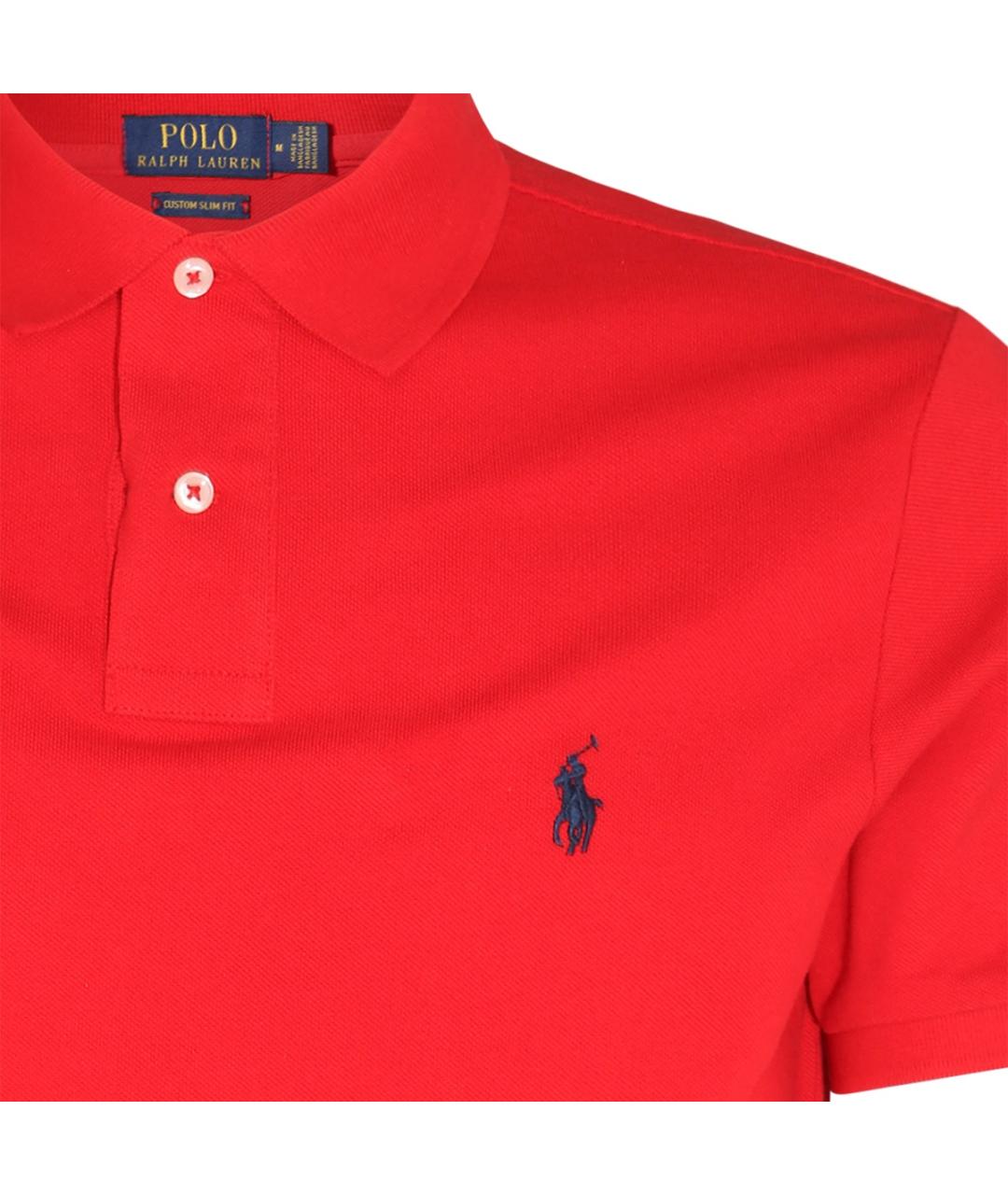POLO RALPH LAUREN Красное хлопковое поло с коротким рукавом, фото 2