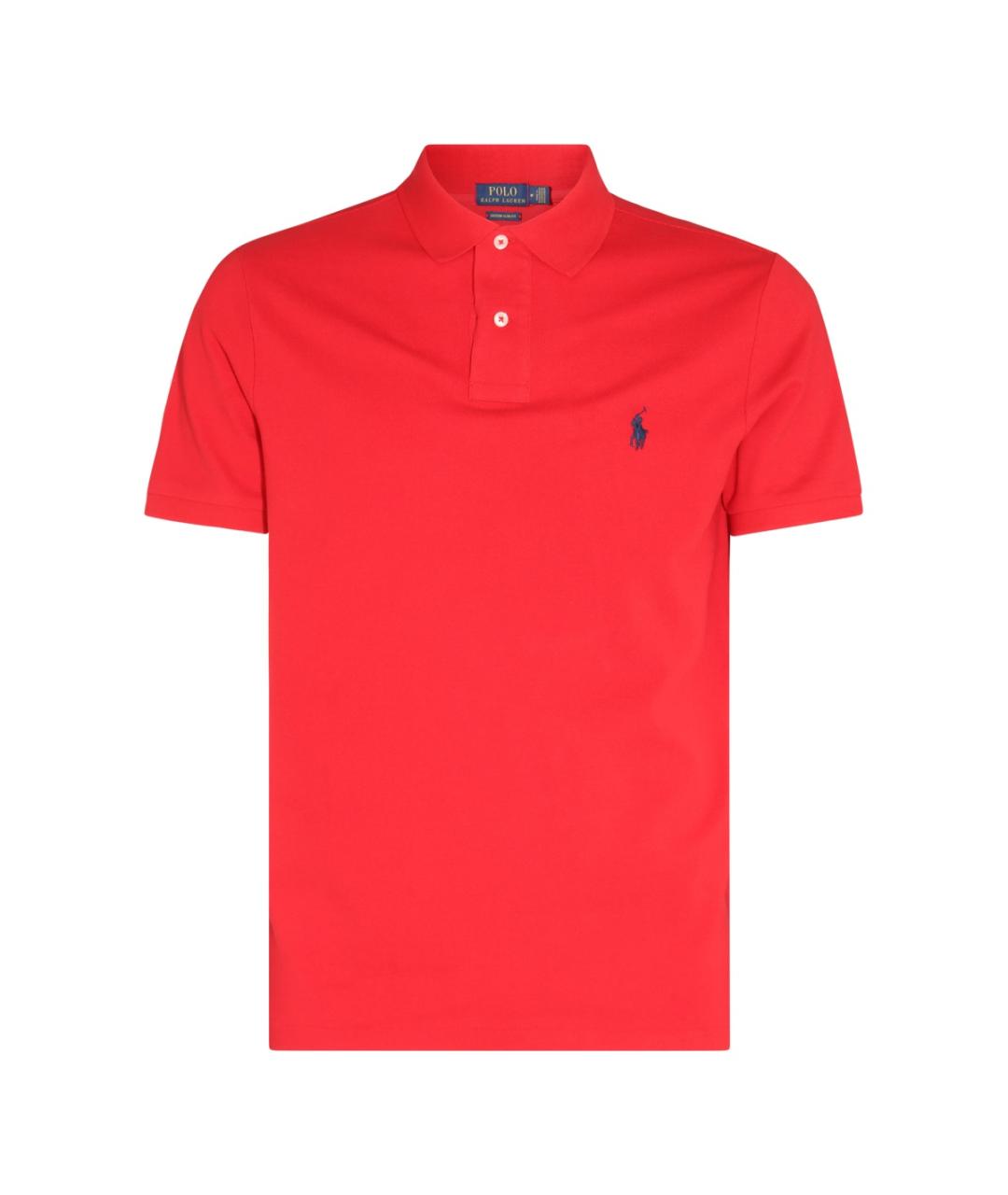 POLO RALPH LAUREN Красное хлопковое поло с коротким рукавом, фото 1
